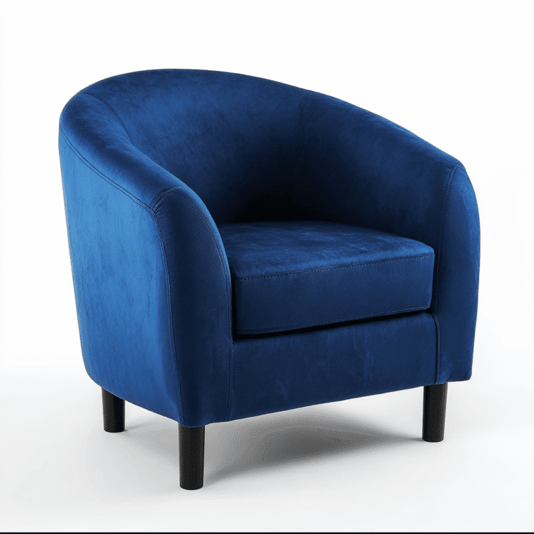 blue armchair