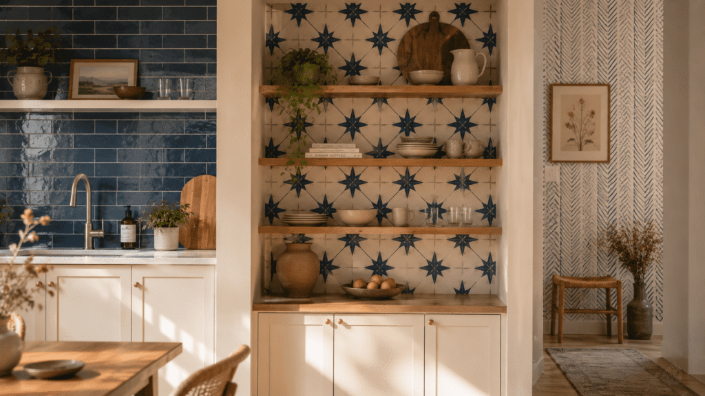 peel and stick backsplashes rustic kitchen and entry nook