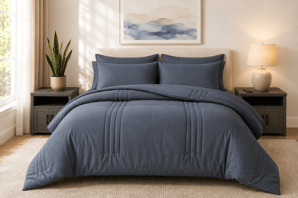 blue gray bed in a bag queen bedding sets