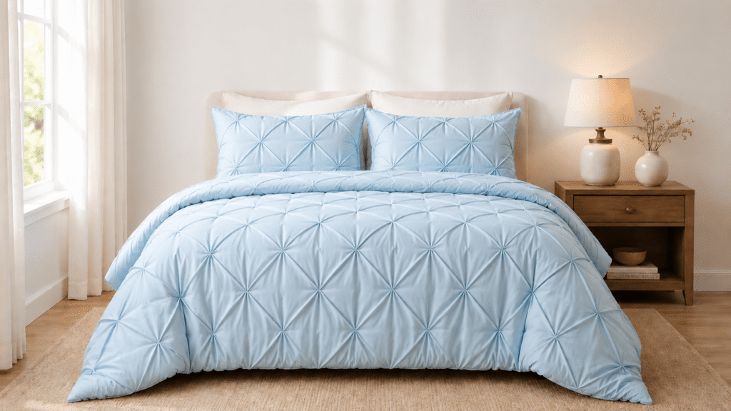 queen comforter set light blue